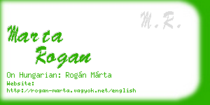 marta rogan business card